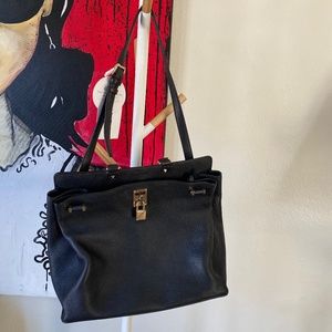 Valentino Pebbled Calfskin Large JoyLock with Lock